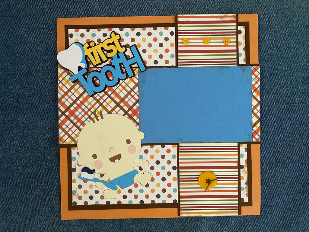 First Tooth 12x12 Scrapbook Layout Kit