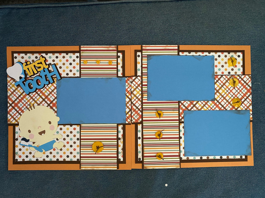 First Tooth 12x12 Scrapbook Layout Kit