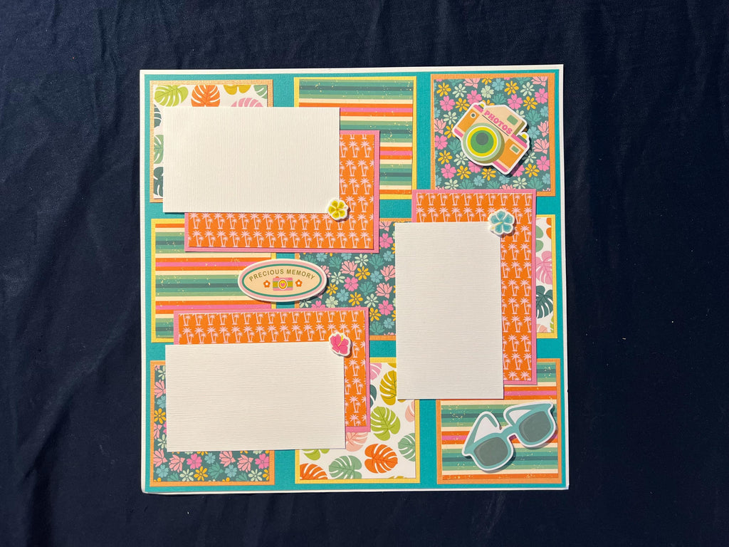 Tropical Vacation 12x12 Scrapbook Layout