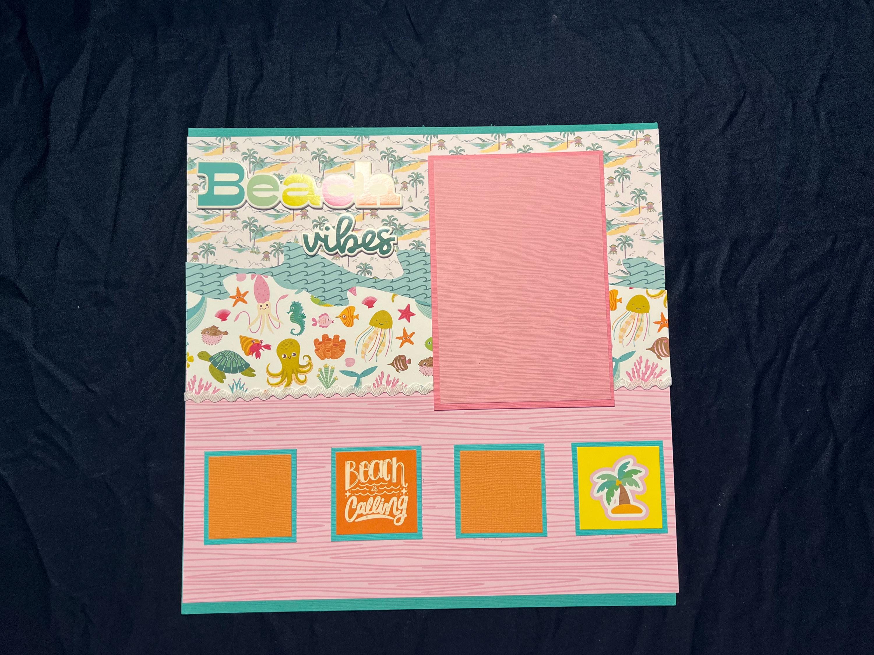 Beach Vibes 12x12 Scrapbook Layout