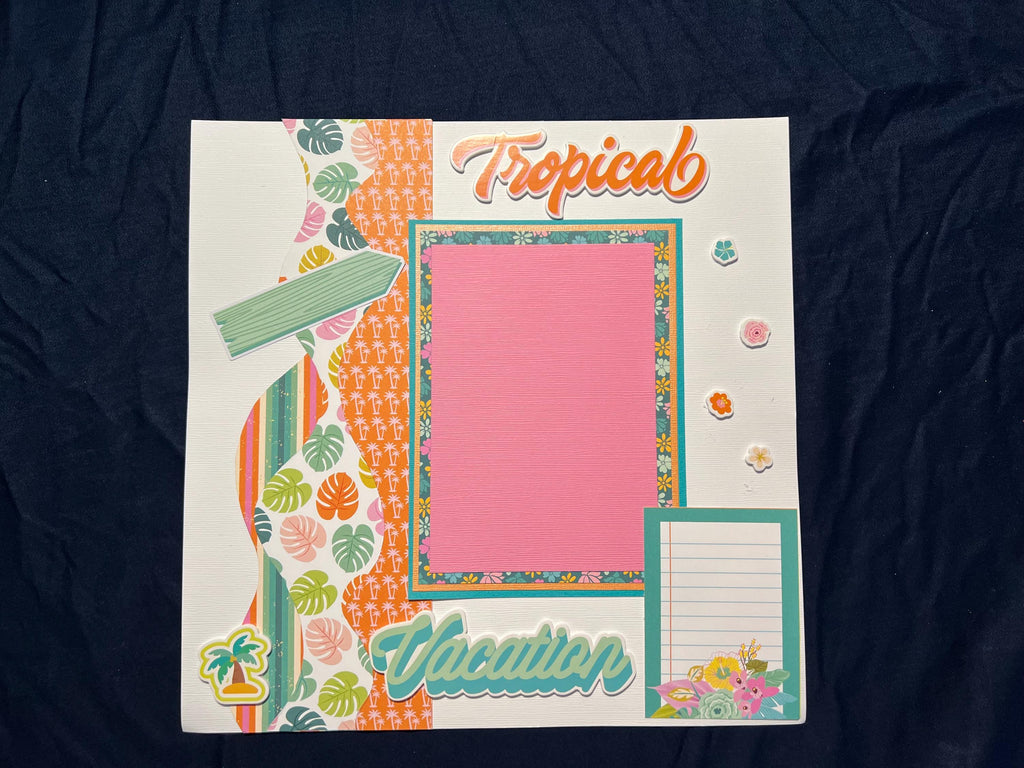 Tropical Vacation 12x12 Scrapbook Layout